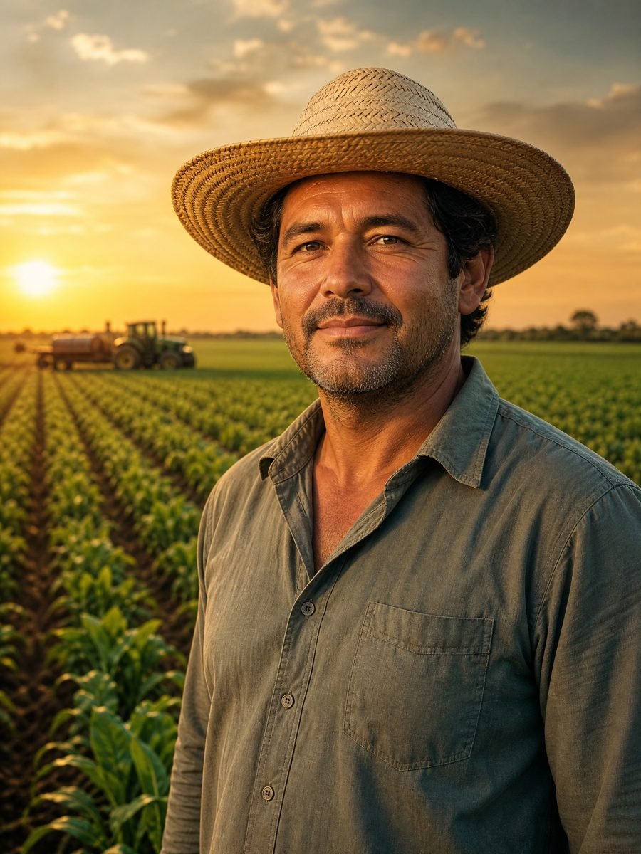 Produtor rural no campo